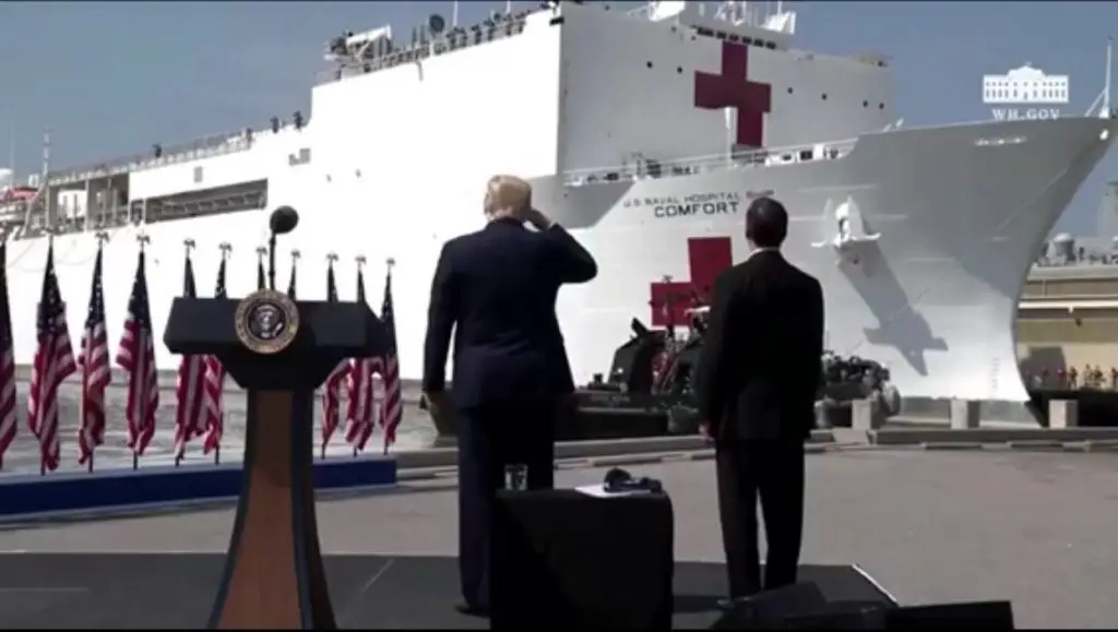 Trump Saluting Navy Ship