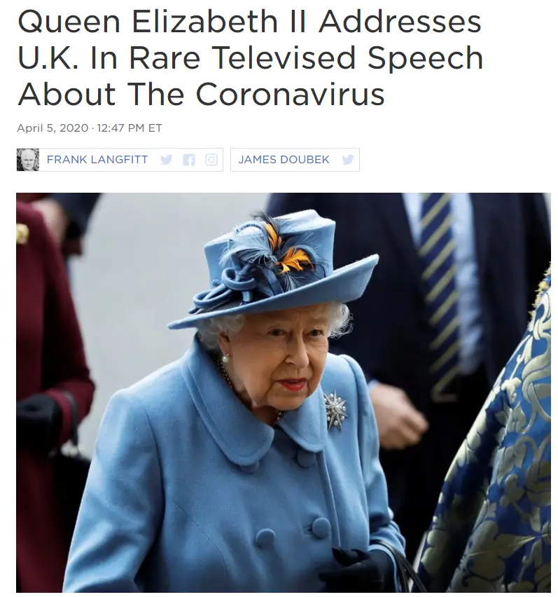 英国女王疫情演说