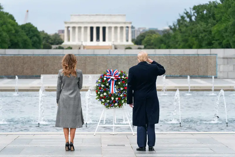 Trump and Melania paying tribute on #VEDay75